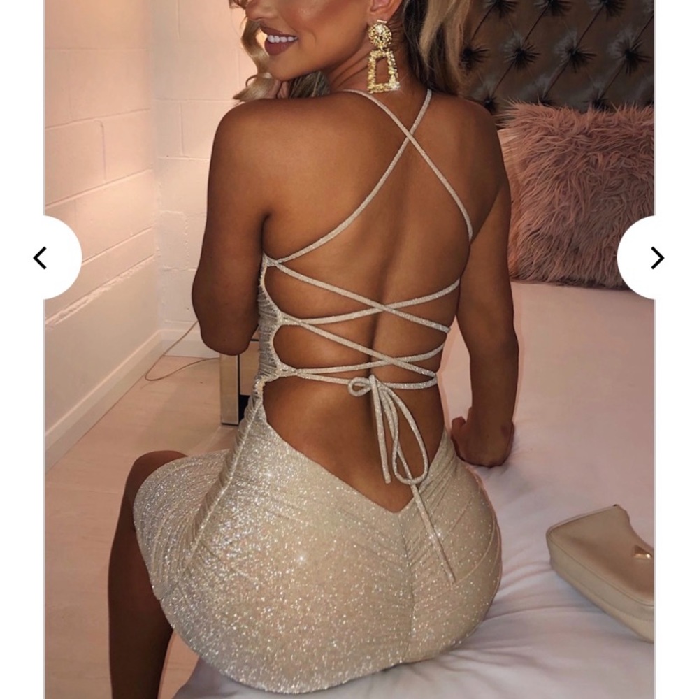 Gold Sparkle Mini Dress from BabyBoo Fashion